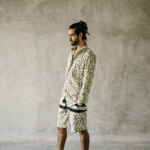 Men's Organic Cotton Geometric Shirt: Bohemian Festival Style