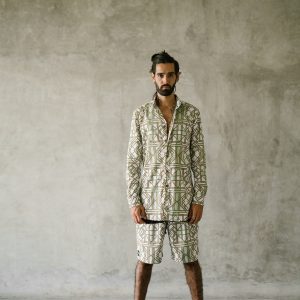 Men's Organic Cotton Geometric Shirt: Bohemian Festival Style