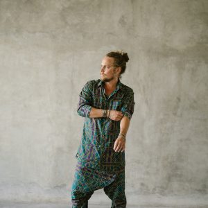 Men's Geometric Print Buttonup Shirt: Tribal Festival Cotton