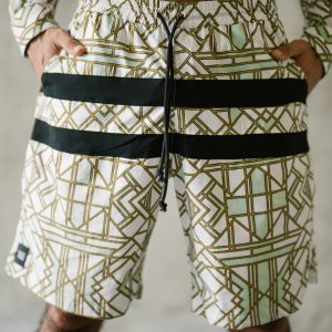 Men's Organic Cotton Geometric Shorts: Boho Beach Festival