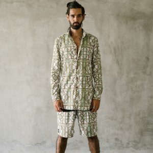Men's Organic Cotton Geometric Shorts: Boho Beach Festival