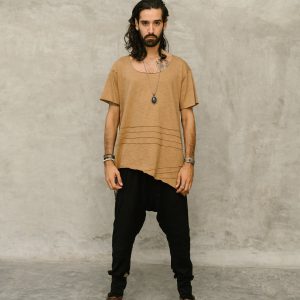 Asymmetric Bamboo Tshirt: Deep Vneck Festival Top