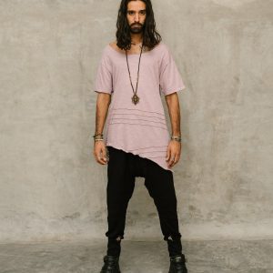 Asymmetric Bamboo Tshirt: Deep Vneck Festival Top