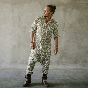 Men's Organic Cotton Geometric Shirt: Bohemian Festival Style