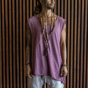 Men's Drop Crotch Cotton Terry Shorts: Boho Festival