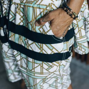 Men's Organic Cotton Geometric Shorts: Boho Beach Festival