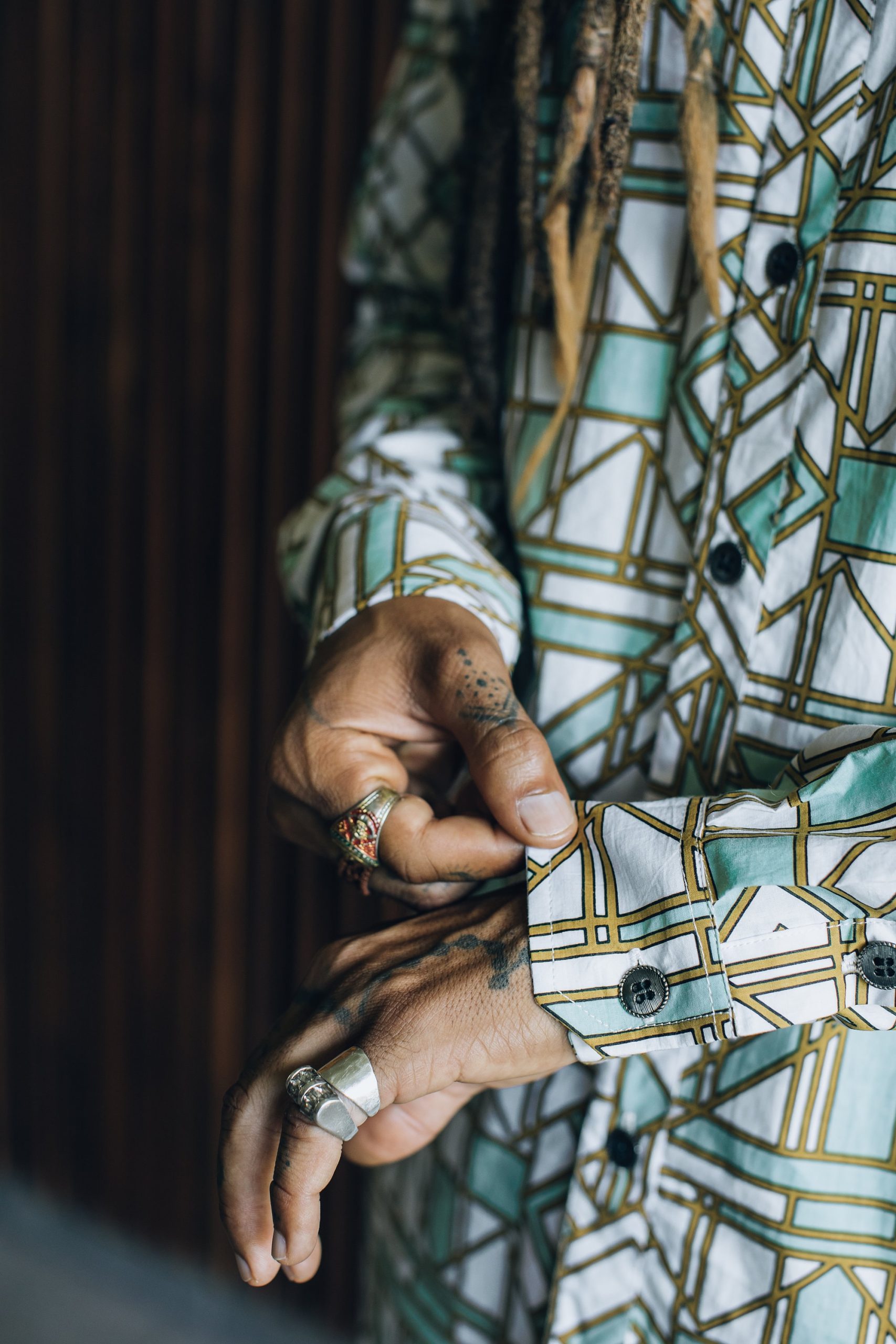 Men's Organic Cotton Geometric Shirt: Bohemian Festival Style