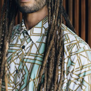 Men's Organic Cotton Geometric Shirt: Bohemian Festival Style