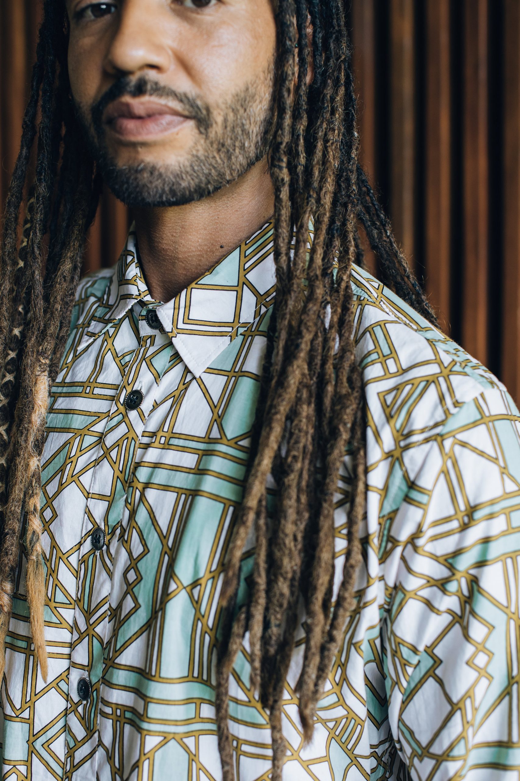 Men's Organic Cotton Geometric Shirt: Bohemian Festival Style