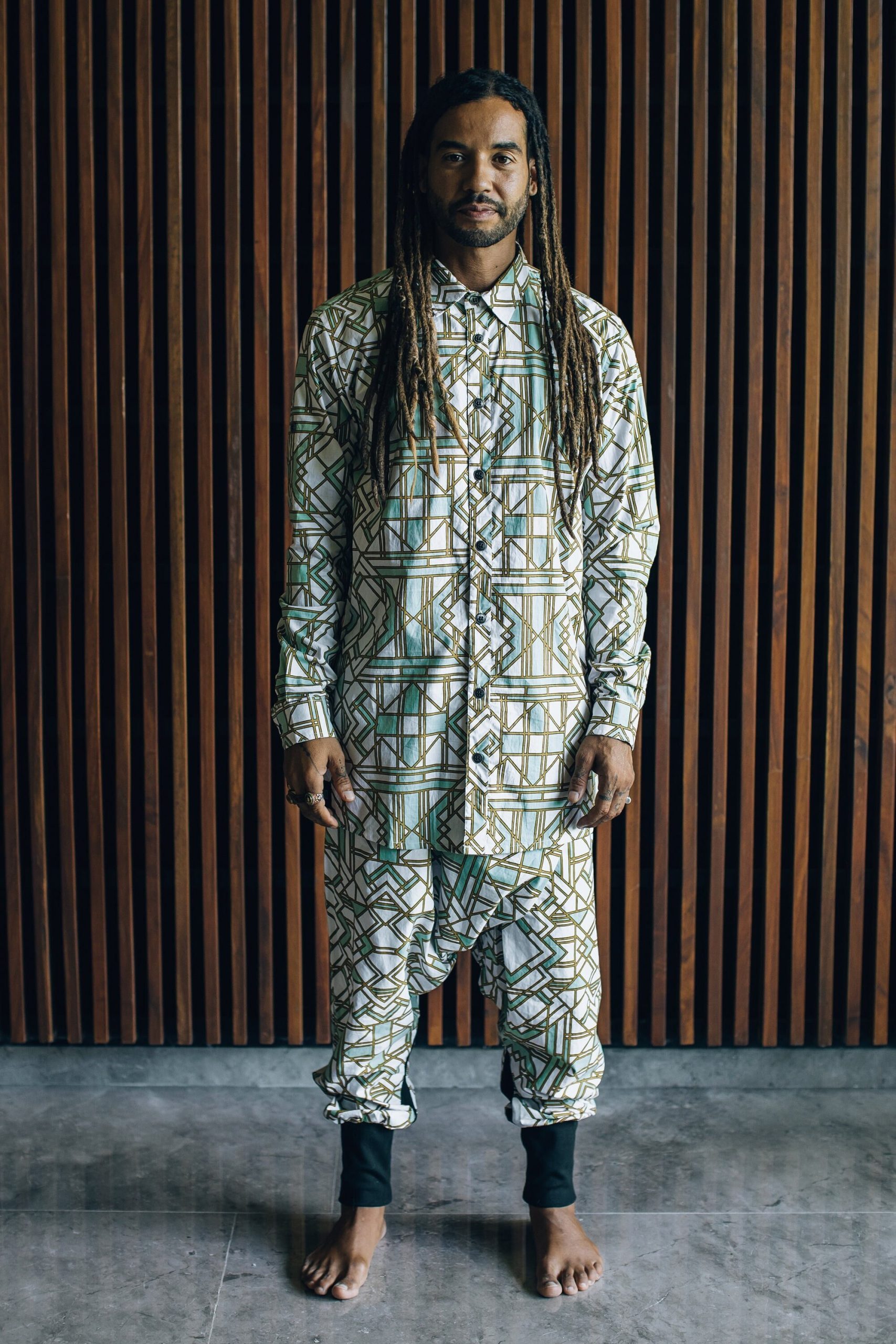 Men's Organic Cotton Geometric Shirt: Bohemian Festival Style