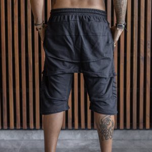Men's Drop Crotch Cotton Terry Shorts: Boho Festival