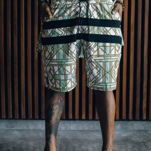 Men's Organic Cotton Geometric Shorts: Boho Beach Festival