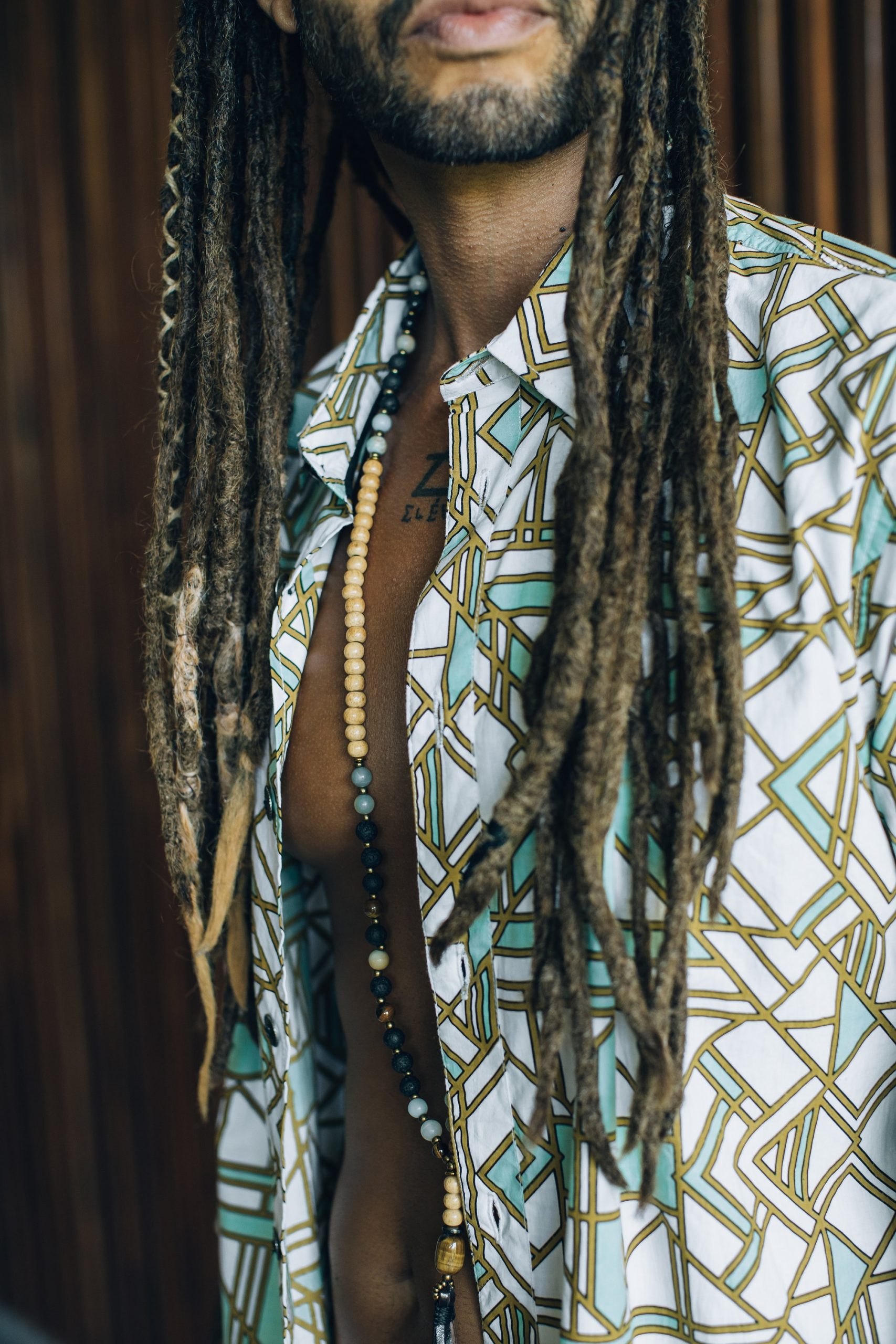 Men's Organic Cotton Geometric Shirt: Bohemian Festival Style