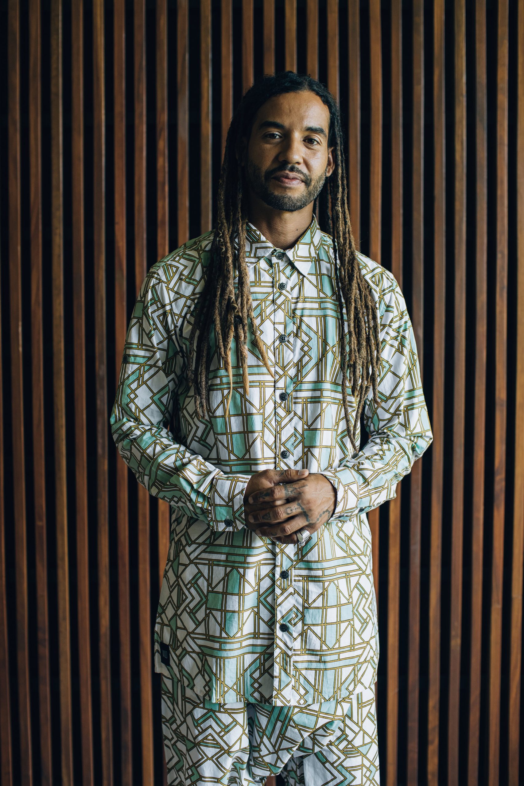 Men's Organic Cotton Geometric Shirt: Bohemian Festival Style