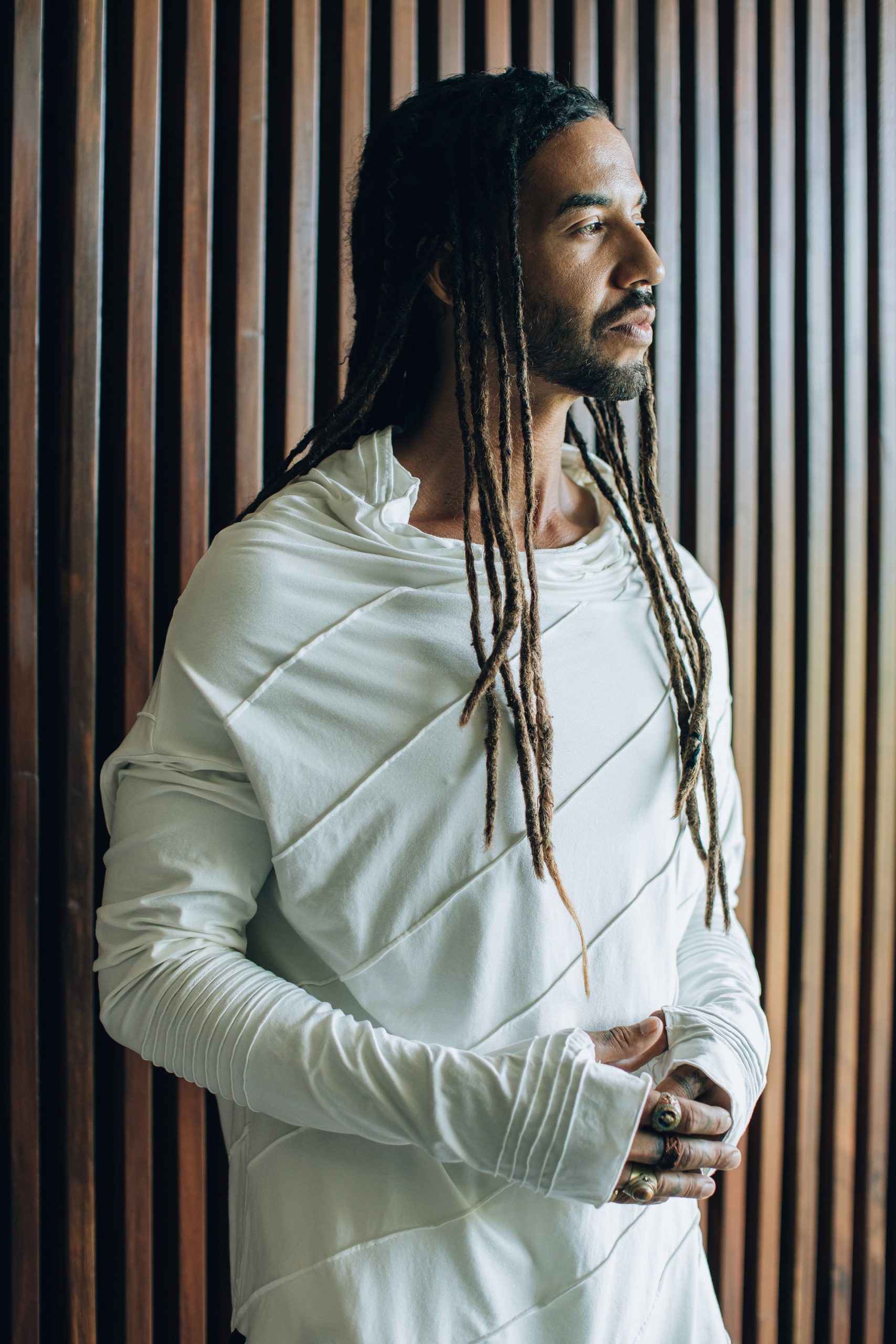 Bamboo Long Sleeve Shirt: Asymmetric Jedi Style Kundalini