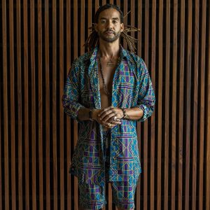 Men's Geometric Print Buttonup Shirt: Tribal Festival Cotton
