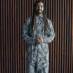 Men's Sacred Geometry Pattern Buttonup Shirt: Black &