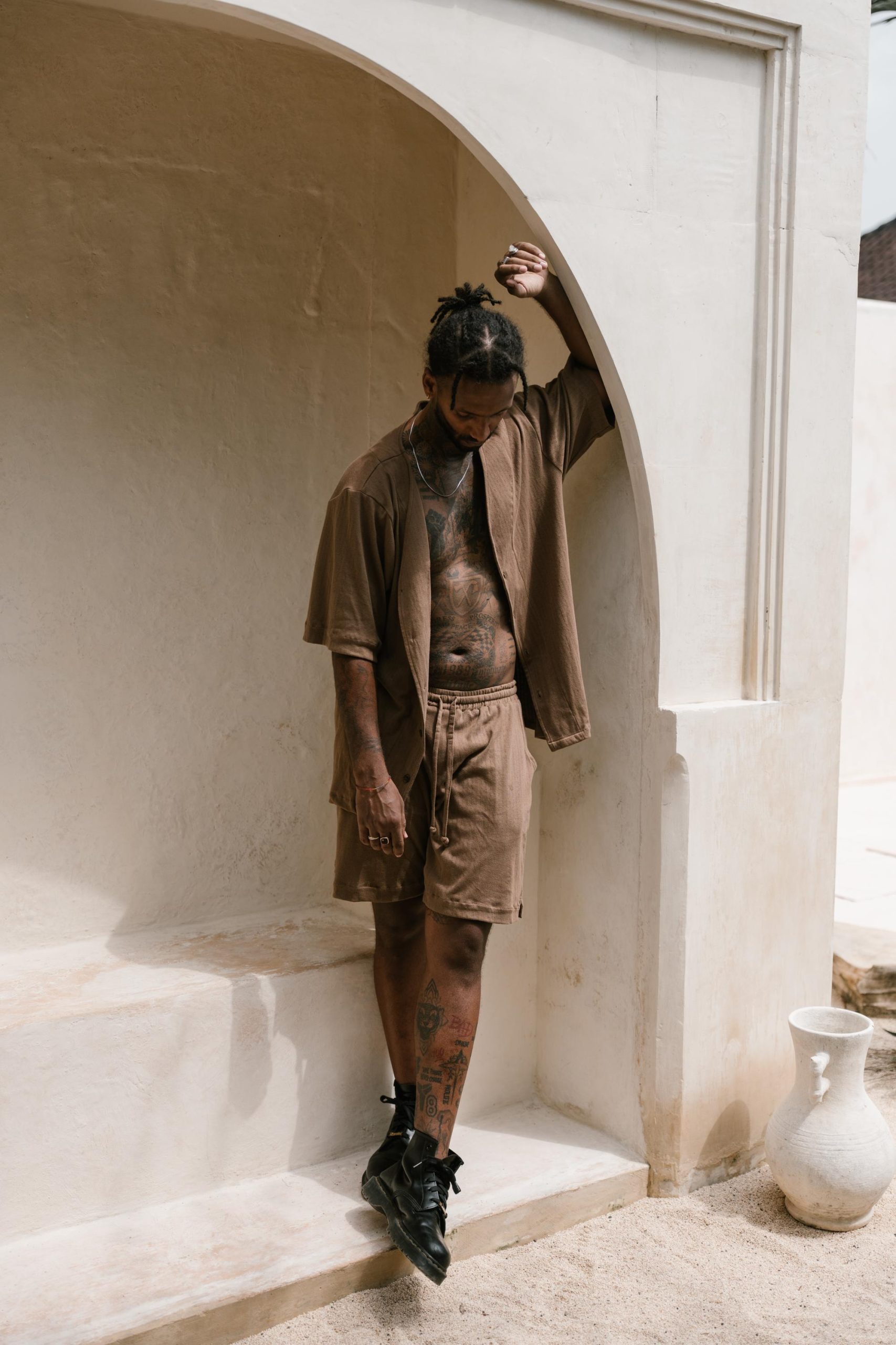 Boho Cotton Shirt: Men's Ibiza Style Tulum Top