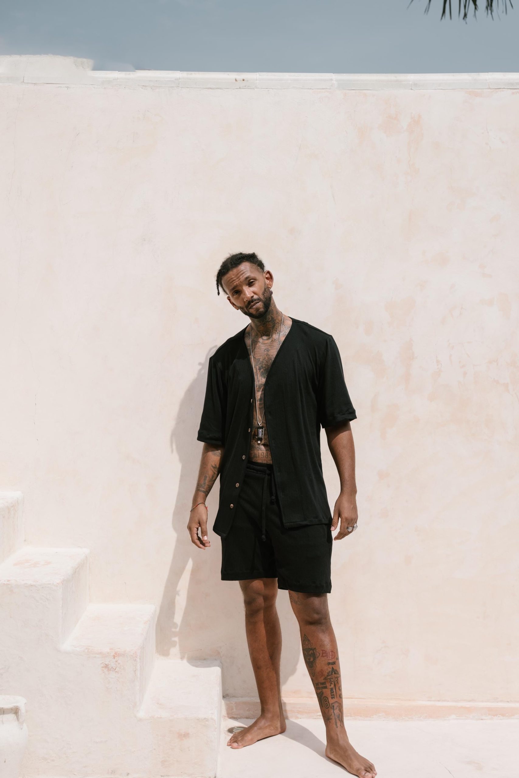 Boho Cotton Shirt: Men's Ibiza Style Tulum Top