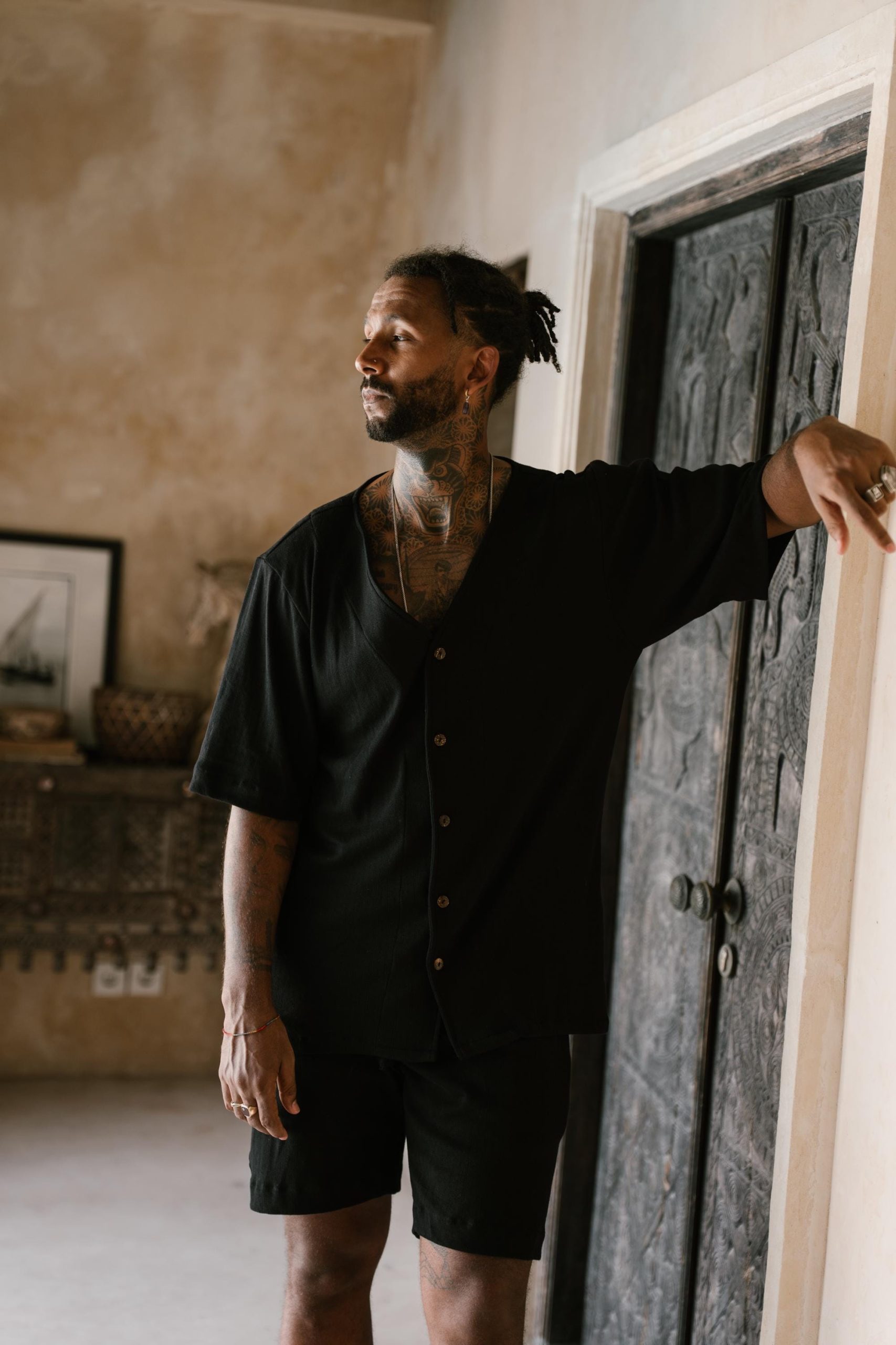 Boho Cotton Shirt: Men's Ibiza Style Tulum Top