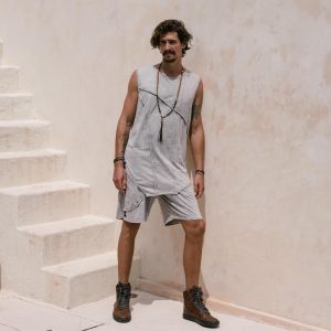 Kelo Stonewashed Cotton Shorts: Bohemian Postapocalyptic Style