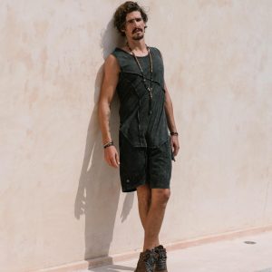 Kelo Stonewashed Cotton Shorts: Bohemian Postapocalyptic Style