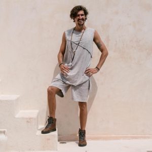 Kelo Stonewashed Cotton Shorts: Bohemian Postapocalyptic Style