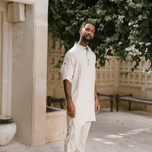 Kaftan Oversized Linen Kurta: Handmade Boho Shirt
