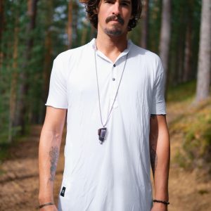 Men's Bamboo Kurta Shirt: Asymmetrical Boho Tunic Top